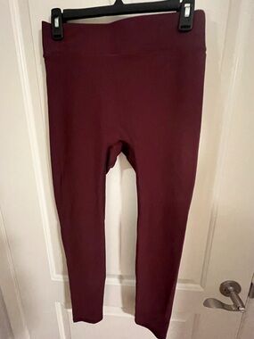 Women's High-Waist Burgundy Leggings